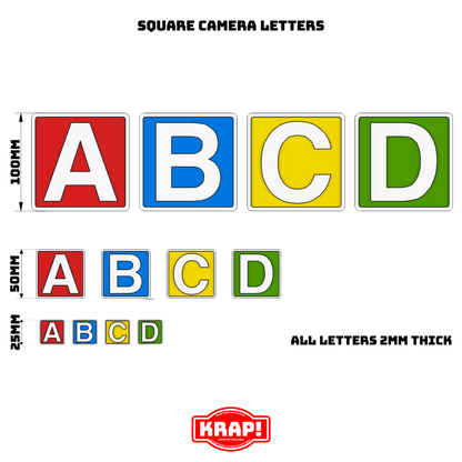 Camera Letters - Medium Square Individual - KRAP! Custom Set Solutions