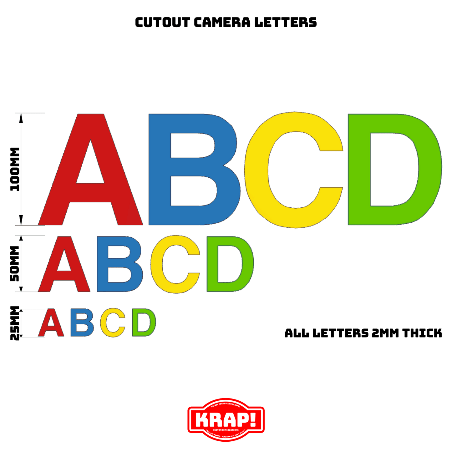 Camera Letters - Small Cutout Individual - KRAP! Custom Set Solutions