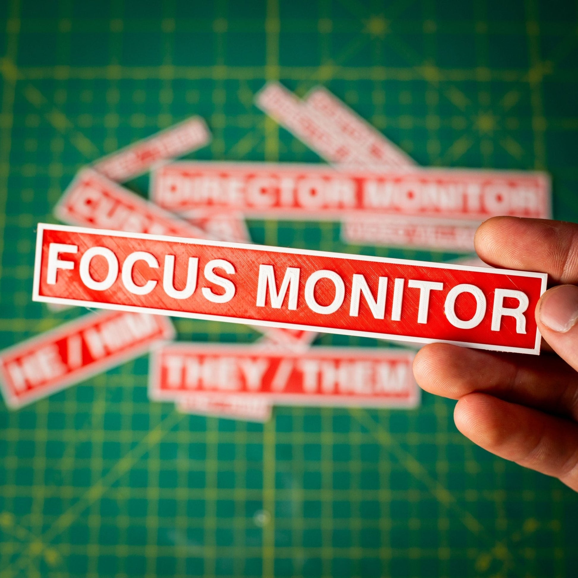 Focus Monitor Text Plate - Medium - KRAP! Custom Set Solutions