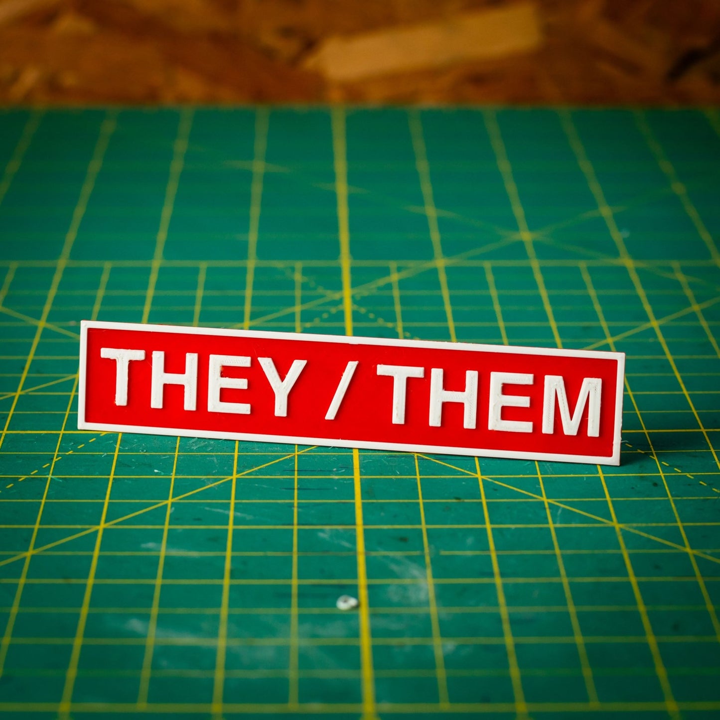 Pronoun Text Plate Medium - They/Them - KRAP! Custom Set Solutions